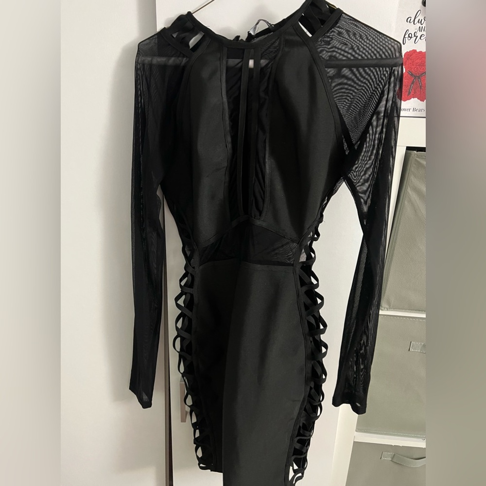 Sexy black cut out dress